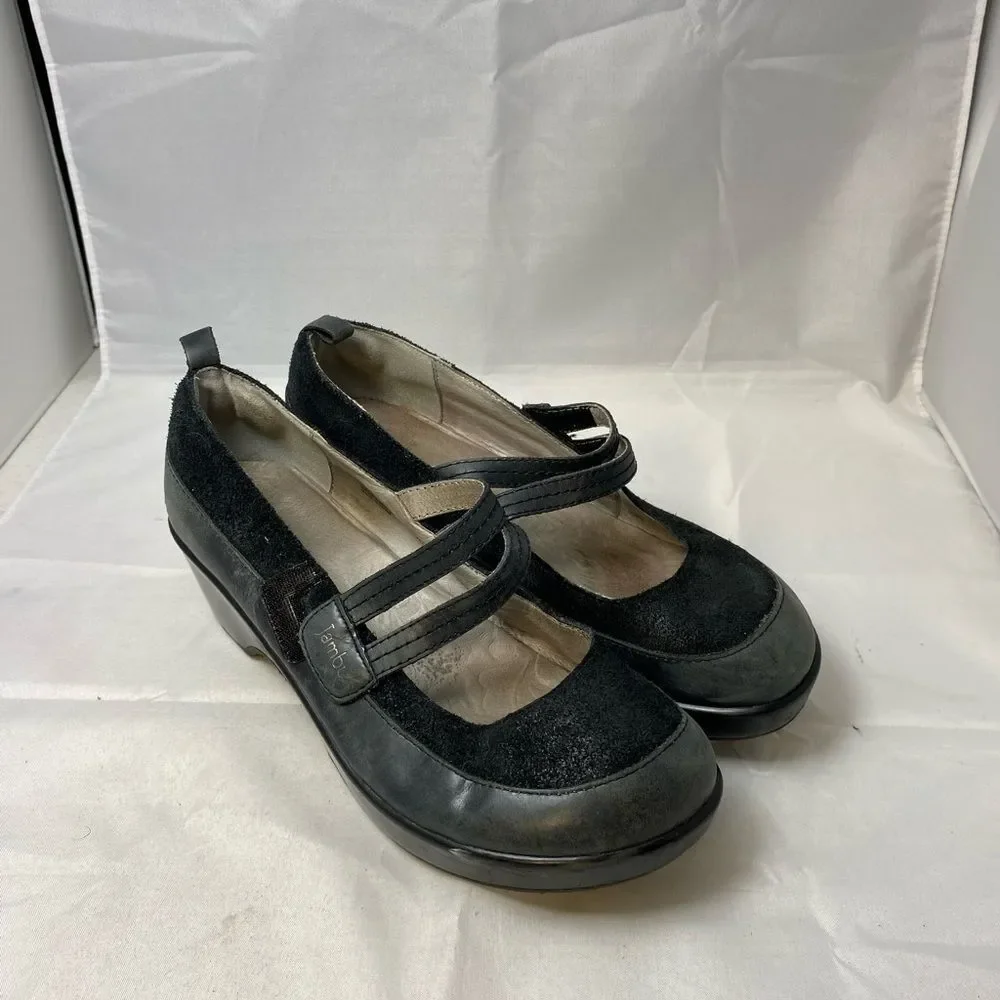 Jambu Women's Size 7.5M Leather Mary Jane Sport Wedge Shoes black